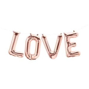 Balon iubire, decor „Love“, 81 cm, roz