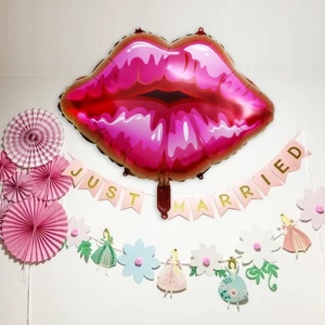 Balon kiss, decor buze, 75 cm, rosu - Img 4