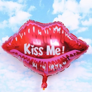 Balon kiss me, decor buze, 57 cm, rosu - Img 3