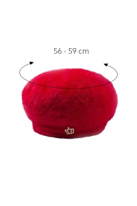 Bereta dama, model calduros captusit la interior, accesoriu delicat, tematica winter queen, marime universala, rosie - Img 3