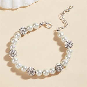 Bratara dama, model deosebit, accesorii multiple, reglabila, tematica eleganta, alba - Img 2