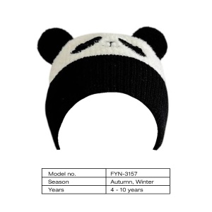 Caciula pentru copii, model vesel calduros, tematica lumea animalelor prietenoase, 4 – 10 ani, neagra - Img 4