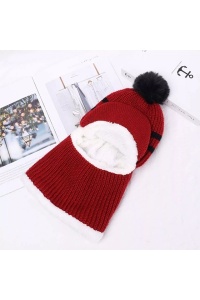 Caciula pentru copii, tip cagula, model cu cozoroc si pompom, accesoriu cute, tematica mica vedeta, 3 - 9, rosie - Img 3