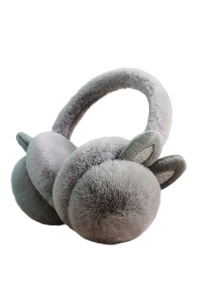 Casti de protectie impotriva frigului si a vantului pentru femei, model calduros cu urechiuse de iepuras, tematica fluffy bunny butt, marime universala, gri