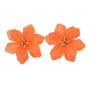 Cercei dama, model delicat cu floricele radiante, tematica summer love, portocalii
