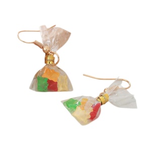 Cercei dama, model unic si amuzant, accesorii gummy bears, tematica young and playful, multicolori