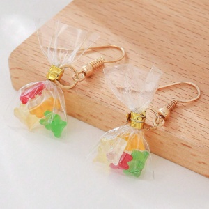 Cercei dama, model unic si amuzant, accesorii gummy bears, tematica young and playful, multicolori - Img 4