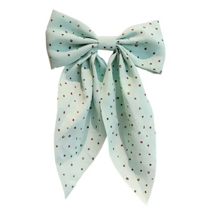 Clama de par tip ac, model cu funda ampla eleganta, imprimeu buline mici, verde menta