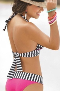 Costum de baie dama, 2 piese, slip clasic si sutien reglabil RO - Img 4