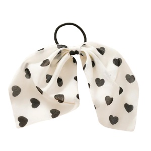 Elastic de par, accesorizat cu funda model romantic love, imprimeu cu inimioare negre