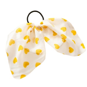 Elastic de par, accesorizat cu funda model romantic love, imprimeu cu inimioare galbene - Img 4