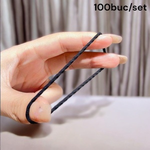 Elastic de par, set 100 bucati, model minimalist creativ, tematica lovely hairstyle, maro mixt - Img 4