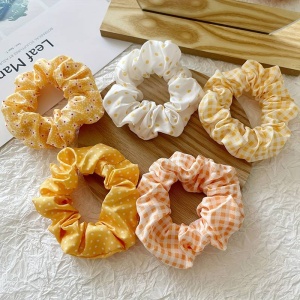 Elastic de par, set 5 bucati, model versatil, combinatii cute, imprimeu haios, tematica fashion lady, galben