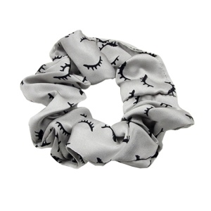 Elastic pentru par, model satinat, gene delicate, gri