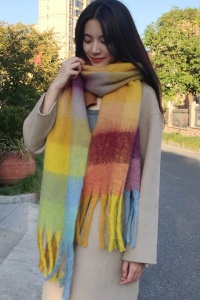 Fular dama, model gros si calduros, moale la atingere, tematica fashion winter, marime universala, multicolor - Img 2