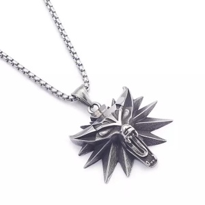 Lant cu pandantiv the witcher, unisex, argintiu, - Img 3