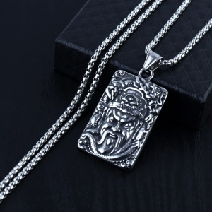 Lant Generalul Men Guan Yu God of War, model brave warrior, unisex, argintiu, - Img 4