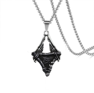 Lant unisex, pandantiv deosebit, model mitologic, tematica eye of Horus, argintiu,