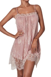 Lenjerie sexy dama, rochie cu bretele, model delicat, tematica sweet dreams, roz