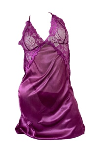 Lenjerie sexy tip neglijeu din satin mov