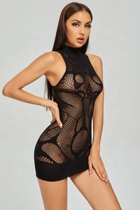 Lenjerie sexy tip rochie scurta, negru - Img 4