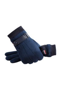 Manusi barbati, model calduros cu manseta dubla, captuseala calduroasa, tematica men winter essentials, marime universala, albastru marin