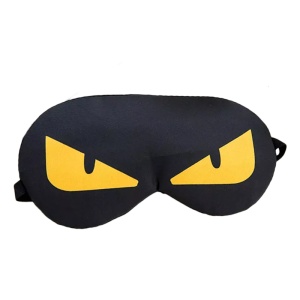 Masca de dormit, animata, neagra cu ochi galbeni, marime standard, unisex - Img 3