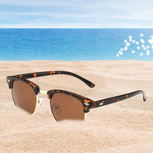 Ochelari de soare pentru barbati, model elegant masculin, tematica fashion hot summer, marime universala, maro cu negru - Img 2