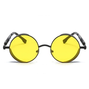 Ochelari de soare pentru barbati, model unic si cool, tematica steampunk, marime universala, galbeni - Img 2