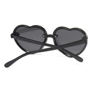 Ochelari de soare pentru copii, design in forma de inima, model pentru fetite albinuta fashion, marime universala, negri - Img 4