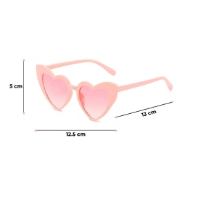Ochelari de soare pentru copii, model pentru fetite inimioara cute, marime universala, roz - Img 3