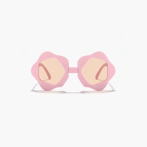 Ochelari de soare pentru copii, unisex, model cu rama cool, tematica perfect summer, marime universala, roz deschis - Img 2