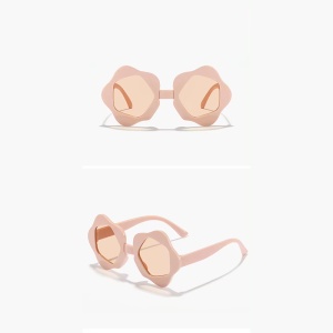 Ochelari de soare pentru copii, unisex, model cu rama cool, tematica perfect summer, marime universala, roz - Img 3