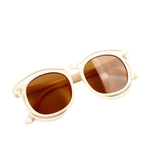 Ochelari de soare pentru copii, unisex, model cu rama fashion, tematica cozy summer, marime universala, albi - Img 4