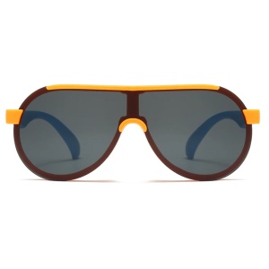 Ochelari de soare pentru copii, unisex, model pilot curajos, tematica summer drive, marime universala, portocaliu - Img 2