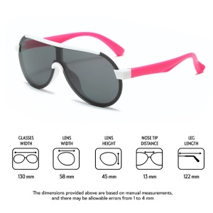 Ochelari de soare pentru copii, unisex, model pilot curajos, tematica summer drive, marime universala, albi - Img 3