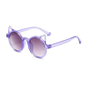 Ochelari de soare pentru copii, unisex, model pisicuta, accesorii urechiuse, marime universala, mov