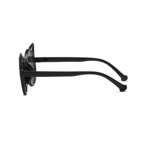 Ochelari de soare pentru copii, unisex, model pisicuta, accesorii urechiuse, marime universala, negri - Img 2