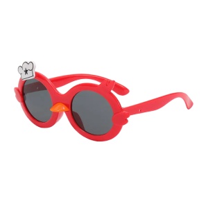 Ochelari de soare pentru copii, unisex, model ratusca nazdravana, accesorii decorative, marime universala, rosii