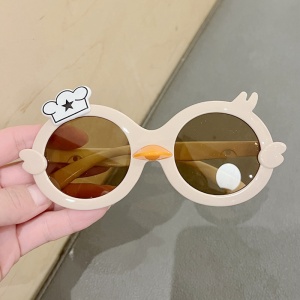 Ochelari de soare pentru copii, unisex, model ratusca nazdravana, accesorii decorative, marime universala, crem - Img 3