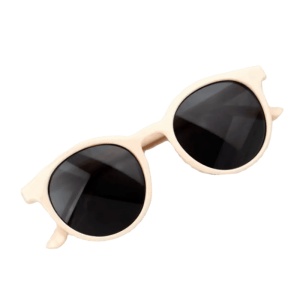 Ochelari de soare pentru copii, unisex, model vintage, rame fashion, M2, marime universala, bej - Img 2