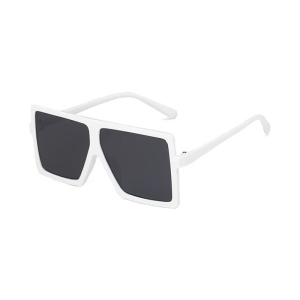 Ochelari de soare pentru copii, unisex, model voluminos cool, tematica fashion summer, marime universala, albi