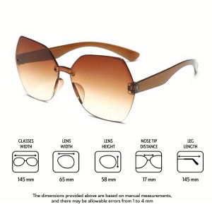Ochelari de soare pentru femei, model pentru petrecareti, tematica dance with me, marime universala, maro - Img 3