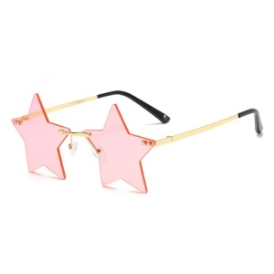 Ochelari de soare pentru femei, model super cool cu stea, tematica new star in town, marime universala, roz
