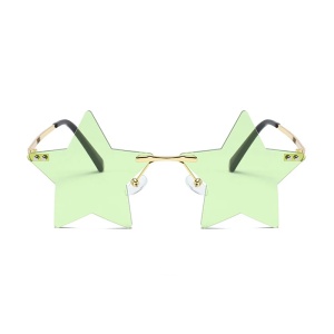 Ochelari de soare pentru femei, model super cool cu stea, tematica new star in town, marime universala, verzi - Img 2