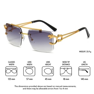 Ochelari de soare unisex, model elegant cu personalitate, tematica glamour life style, marime universala, negri - Img 3