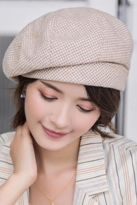 Sapca dama, tip bereta, model romantic, tematica fancy style, marime universala, maro coffee - Img 2