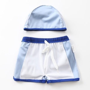 Set pantaloni de baie pentru baieti cu casca asortata, tematica lumea animalelor vesele, model koala cu urechi, albastru inchis - Img 4