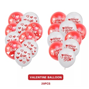 Set party valentine’s day, baloane, banner si decoratiuni tort, rosii - Img 2