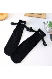 Soseste unisex, model haios accesorizat cu manute cu magnet, tematica let’s be friend, marime 38 – 42, negre - Img 4